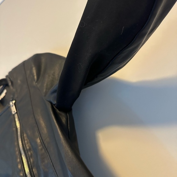 TRF OUTERWEAR ZARA BLACK FAUX MOTO STYLE JACKET - Picture 5 of 12